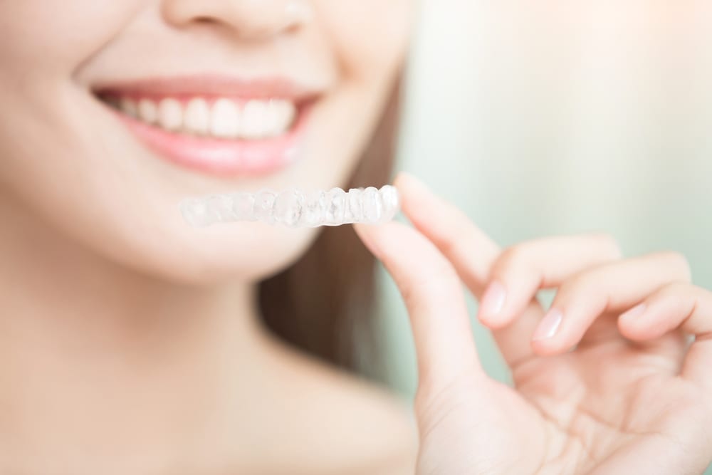 woman with invisible braces